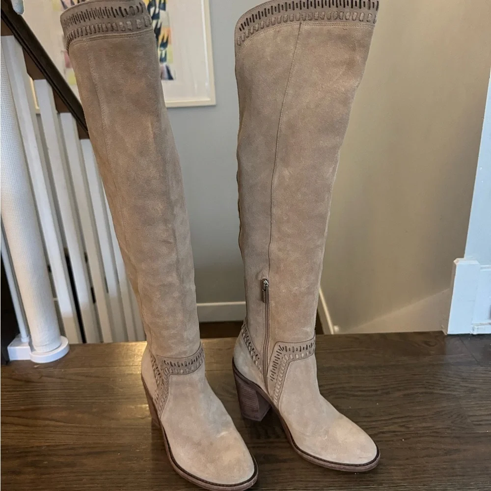 Vince Camuto Madolee Tan Knee-High Women's Suede Boots